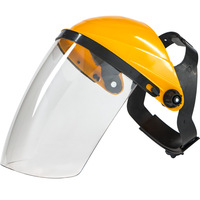 Casco de Soldadura Transparente Protector para PC, Protector Facial Antisalpicaduras, Resistente a Impactos, Antideslumbrante, Antigrasa, Amarillo, para la Parte Superior de la Cabeza