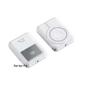 Batterie externe magnétique ultra-mince sans fil PD15 Li-Polymère Type-C portable avec <span class=keywords><strong>2</strong></span> câbles intégrés 5000 mAh 10000 mAh pour montre - Product Image 1