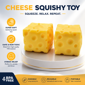 Juguete de Goma TPR con Forma de Queso Cuadrado, Suave y Blandito, para Niños, Venta al por Mayor - Product Image 1