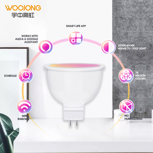 WOOJONG WiFi Control remoto <span class=keywords><strong>Focos</strong></span> <span class=keywords><strong>LED</strong></span> decorativos DC 12V AC 110-240V Blueteeth RGB <span class=keywords><strong>Focos</strong></span>-Working <span class=keywords><strong>Alexa</strong></span> Google Home ETL Certified - Product Image 4