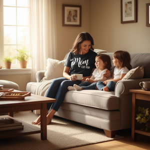 T-shirt Mom Est 1981 nera, maglietta promozionale unisex per adulti - Product Image 3