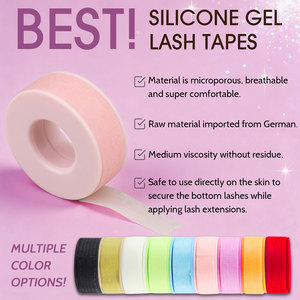 Ruban adhésif en gel de silicone vert matcha OEM en gros, haute adhérence, sans résidu, microporeux, pour techniciens en extensions de cils, sensible, marque privée - Product Image 3