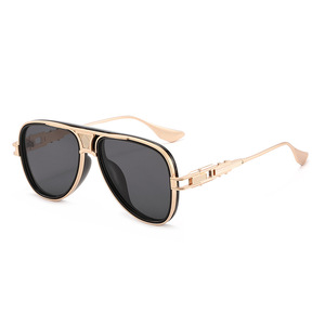 Lunettes de soleil SPUKA HR5661, style rétro aviation, en alliage, verres dégradés, protection UV400, logo personnalisé - Product Image 2