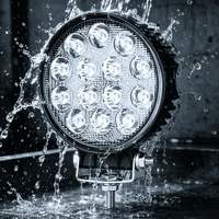 Lumière de travail ronde LED fine de 4,5 pouces 42W, étanche IP67, 12-48V, lampe auxiliaire de conduite, tout-terrain, voiture, camion, chariot élévateur, 2800 lumens