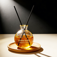 Bouteille diffuseur de parfum ronde personnalisée en gros 150 ml avec bouchon en liège, mini vase créatif en verre avec perles, bouteille à messages vintage