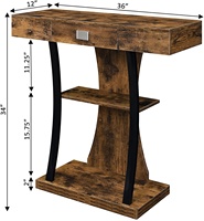 Newport – Table de Console avec étagères, Table de canapé étroite, Table de ferme derrière le canapé canapé entrée de couloir pour salon