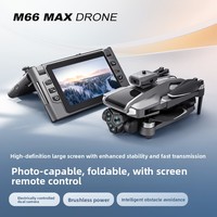 Drone pliable M66 MAX HD FPV télécommandé avec écran, moteur brushless, double caméra, construction en plastique et évitement d'obstacles