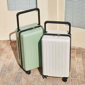 Unisex Rolling <b>Suitcase</b> 20 Inch Silent Universal Wheels Cup Holder Zipper Closure Business Travel Carry On Luggage Solid Color - Product Image 4