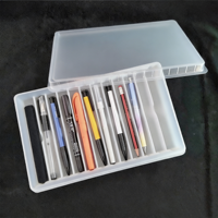 Plateau en plastique thermoformé avec couvercle pour stylos, plateau de rangement pour stylos transparent personnalisé avec couvercle