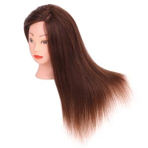 Tête de Mannequin Femme Faite à la Main 52cm pour Coiffure et Tressage, Cheveux Vierges Mixtes 60% Naturels, Modèle d'Entraînement pour Barbiers - Vente Directe Usine - Product Image 2