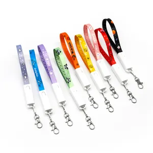 6 In 1 Mini Short Charging Keychain USB Charger Cable Work For All Cellphones