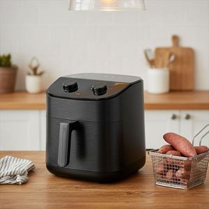 Friteuse à air chaud 1800W à surface brossée, contrôle mécanique de la température et du temps à 2 boutons, usage domestique - Product Image 5