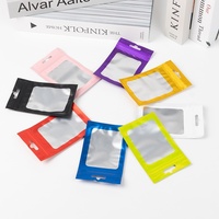 Sacs d'emballage pour bijoux en aluminium coloré personnalisé, épais, givré mat, refermables, avec fenêtre transparente