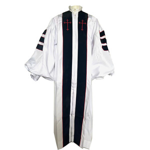Túnica Clásica de Coro <span class=keywords><strong>para</strong></span> <span class=keywords><strong>Bautizo</strong></span> de Adultos <span class=keywords><strong>para</strong></span> Uso en Iglesia, 100% Poliéster Terciopelo, Manga Larga, Unisex, Vestido Personalizado con Marca - Product Image 4