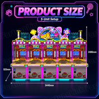 Machine à poussoir de pièces à prix d'usine pour centres de divertissement familial, construite comme une machine d'arcade avec solution de jeu pour 5 joueurs connectables