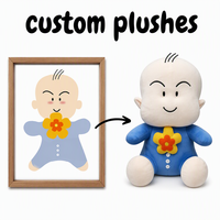 Muñeco de Peluche Personalizado, Servicio OEM ODM, Fábrica de Juguetes de Peluche 2D a 3D, MOQ Bajo, Diseño de Logotipo Personalizado para Regalos Promocionales