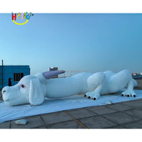 Décor de scène Accessoires de modèle animal Mascotte de chèvre gonflable géante blanche Figure gonflable à fourrure