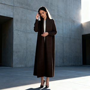 Vestido Abaya de Poliéster con Estampado Plisado para Mujeres Musulmanas, Abaya Personalizada de Alta Calidad, Proveedor de Dubái - Product Image 4