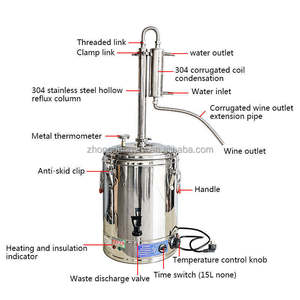 Destilador de Alcohol Doméstico de Acero Inoxidable, Máquina de Destilación de Vino y Agua, Destilador de Whisky Moonshine de Doble Torre, Destilador de Alcohol Personalizado - Product Image 3