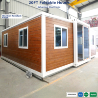Maison conteneur pliable certifiée CE, structure en acier, isolée, préfabriquée, pour jardin, usage hôtelier ou glamping