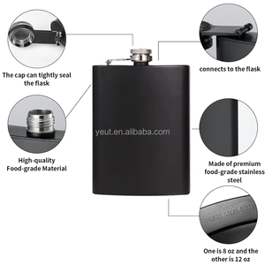 6Oz 7Oz 8Oz Rượu <span class=keywords><strong>Flask</strong></span> Quà Tặng Thép Không Gỉ Tùy Chỉnh Du Lịch <span class=keywords><strong>Flask</strong></span> Matte Người Đàn Ông Màu Đen Flagon Whiskey Rượu <span class=keywords><strong>Hip</strong></span> <span class=keywords><strong>Flask</strong></span> Xách Tay - Product Image 5