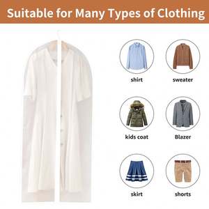 Housse de protection pour vêtements en PEVA, anti-poussière, pour rangement dans le placard, sac de costume en plastique anti-poussière - Product Image 3