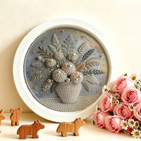 Kit de Bricolage SONGWOO pour Peinture Diamant Perle, Motif Animal de Dessin Animé Mignon Fait Main, Encadré, Rond, pour Chambre, Salon, Bureau