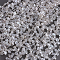 Perles de culture d'eau douce Keshi 6-7mm, baroques, à facettes, percées sur le dessus, blanches, brin de 40cm pour la fabrication de bijoux DIY
