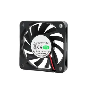 Vention-Ventilador de refrigeración de CC axial sin escobillas de 12V, 60x60x10mm, ventiladores de flujo axial de escape de hoja de plástico para uso doméstico e industrias minoristas