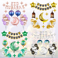 Ballons en aluminium Mylar en gros, étoiles arabes, lune, islamique, musulman, Omra, décorations de Ramadan, hélium, fête, Eid Mubarak