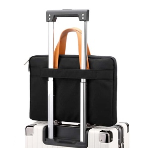 Sac fourre-tout pour ordinateur portable XINGYONZHE en polyester bleu marine, 15,6 pouces, mallette d'affaires imperméable avec poignée orange et étui de protection - Product Image 4