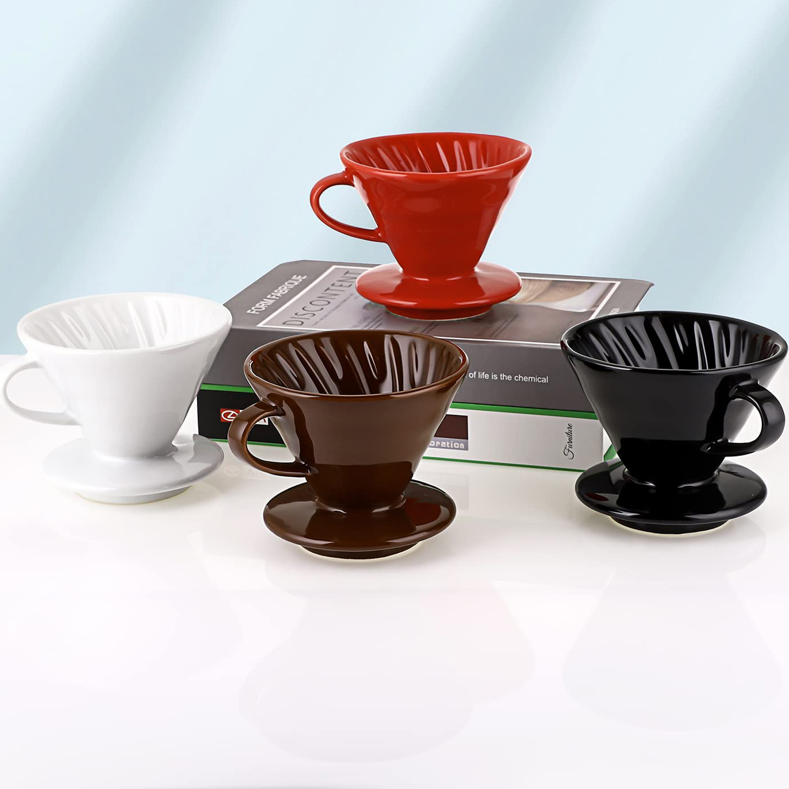 West Green WG-CCD-10 Coffee Cone Drip Funnel Filtration Custom Embossed logo Filter Ceramic Pour Over Coffee Dripper