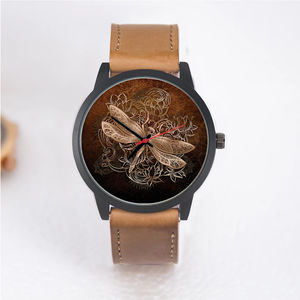 2025 correa de reloj plateada 22mm oro rosa libélula hombres reloj para hombre regalo estilo hip-hop - Product Image 1