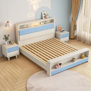 Muebles de Dormitorio para Niños de Alta Calidad en Oferta, Juego de Cama Queen de Madera Maciza, Diseños de Camas Dobles de Madera Tamaño King - Product Image 6
