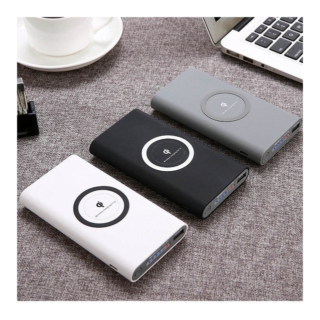 Wholesale Fast Charging Mobile Wireless Charger 10000mah Universal Portable Power Bank Ultra Thin Wireless Powerbank 10 Opp Bag