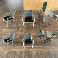 Chaise de jardin moderne pour l'extérieur Chaises en aluminium texliene empilables en aluminium, métal/aluminium antirouille pour cour et entrepôt