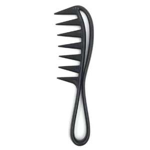 Peigne en plastique requin à dents larges 1 pièce démêlant cheveux bouclés Salon de coiffure peigne de <span class=keywords><strong>Massage</strong></span> pour cheveux outil de coiffure pour cheveux bouclés - Product Image 1