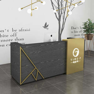 Modern Hotel & Hospital Reception <b>Desk</b> Solid Wood Customizable Colors <b>Adjustable</b> Height Commercial Furniture for Gym and Salon - Product Image 2