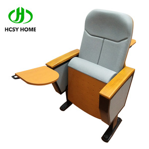 เก้าอี้หอประชุม Hechuang รุ่น P826-1 สีน้ำเงิน หุ้มเบาะ พร้อมที่วางแขนไม้ เฟอร์นิเจอร์โรงละคร สำหรับโรงเรียนและโรงแรม - Product Image 3
