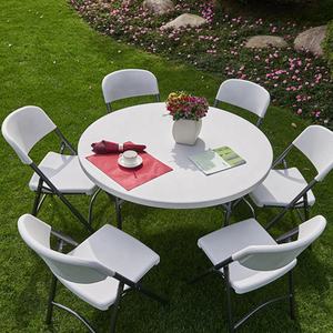 Mesas Redondas Plegables de Plástico Blanco de 60 Pulgadas y <span class=keywords><strong>8</strong></span> Plazas para Eventos y Fiestas, Venta al por Mayor - Product Image 6