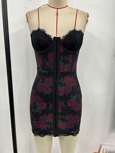 En stock 2026 <span class=keywords><strong>Robe</strong></span> de soirée club imprimé léopard, dentelle, sans bretelles, corset serre-taille à baleines, style moulant - Product Image 5