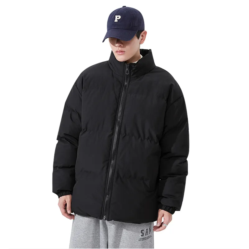 Winter 2022 Men's Thicken Warm Parkas Street-wear Cotton Coats Slim Male Jackets Solid Windproof Padded Coat Men Clothing