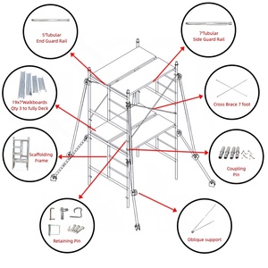 Venta al por mayor de andamios de marco de acero galvanizado con ruedas giratorias para la construcción - Product Image 5