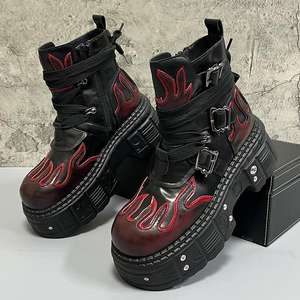 Scarpe da <span class=keywords><strong>uomo</strong></span> 2025 primavera stivali corti con suola spessa in altezza, alla moda stivali alti in pelle - Product Image 4