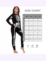 Costume de squelette pour adulte, combinaison à capuche zippée pour Halloween, pour hommes et femmes, en polyester, pour fête costumée