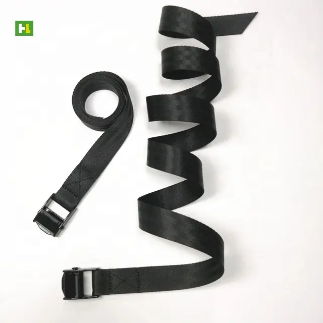 Quick-Cam Ratchet Tie-Down Straps 25mm wide full black cam straps