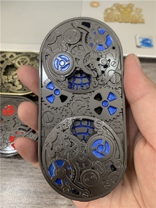 Plateau de jeu de dés double roulette en métal polyédrique 7-en-1 en forme d'engrenage pour RPG, Cosplay et <span class=keywords><strong>DND</strong></span> (Dungeons and Dragons) avec logo personnalisé - Product Image 5