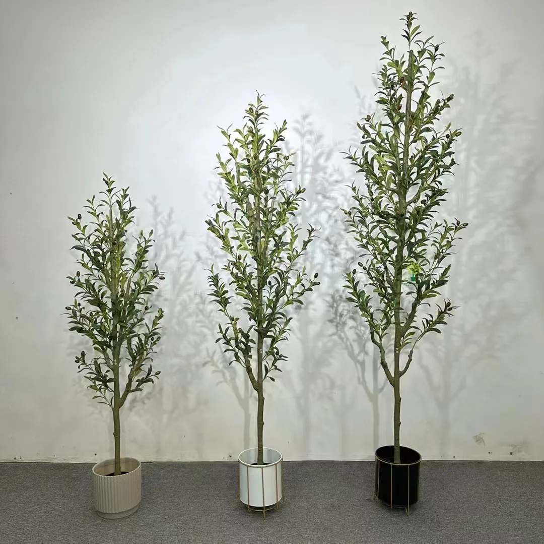 Plantas artificiales de imitación de Interior para decoración del hogar, árboles, bonsái para plantas verdes, decoración decorativa grande al por mayor, Olivo