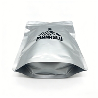 Sac à fermeture éclair en aluminium métallisé brillant avec logo personnalisé pour vêtements, pochette en aluminium métallisé Ziplock, tailles S, M, L