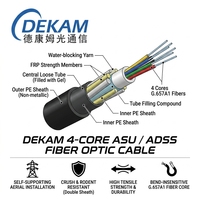 Kabel Serat Optik DEKAM 4Core ASU ADSS G657A1 dengan Jaket PE Ganda untuk Instalasi Udara dalam Proyek Turnkey Telekomunikasi